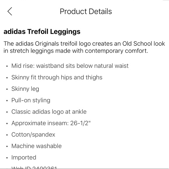 Adidas Trifold Leggins - Picture 3 of 7